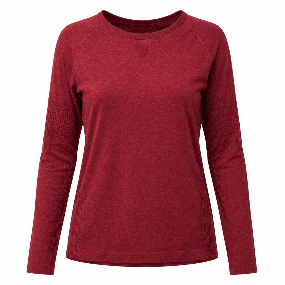 FIGS Salta Seamless Burgundy Red Performance Underscrub Top W18KW1002 Women XL